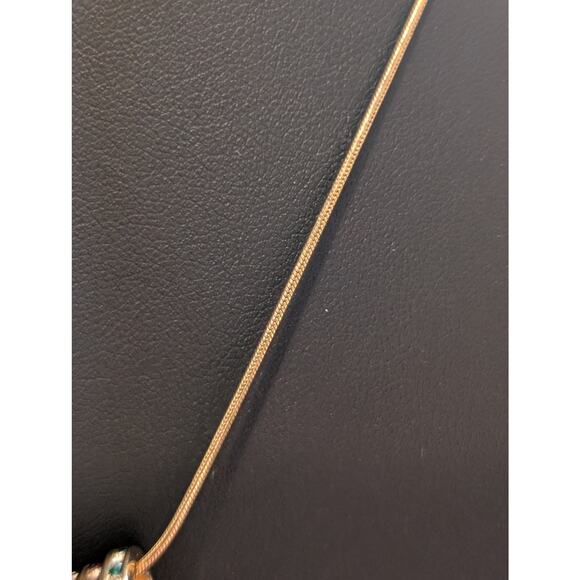 925 Sterling Vermeil Birthstone Colored & Clear CZ Rondelle Bead Charm Necklace - Picture 4 of 7